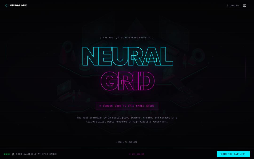Front page of Neural Grid