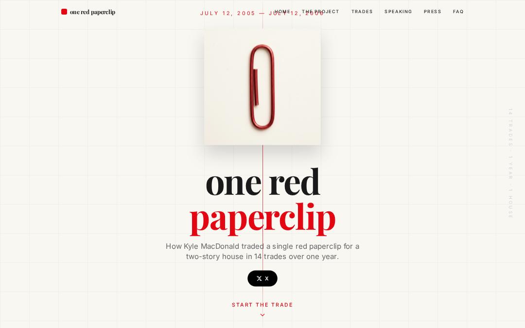 Front page of One Red Paperclip