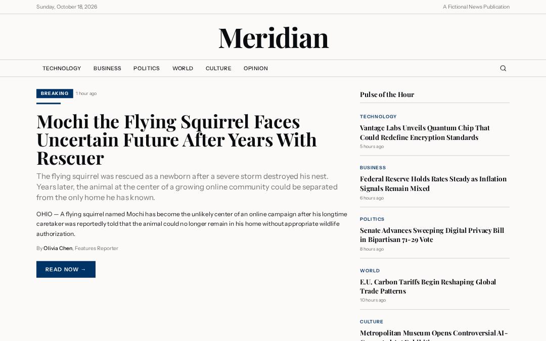 Front page of Meridian