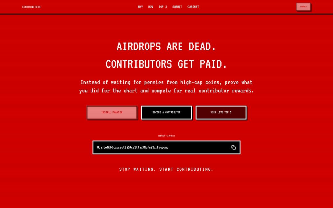 Front page of CONTRIBUTORS