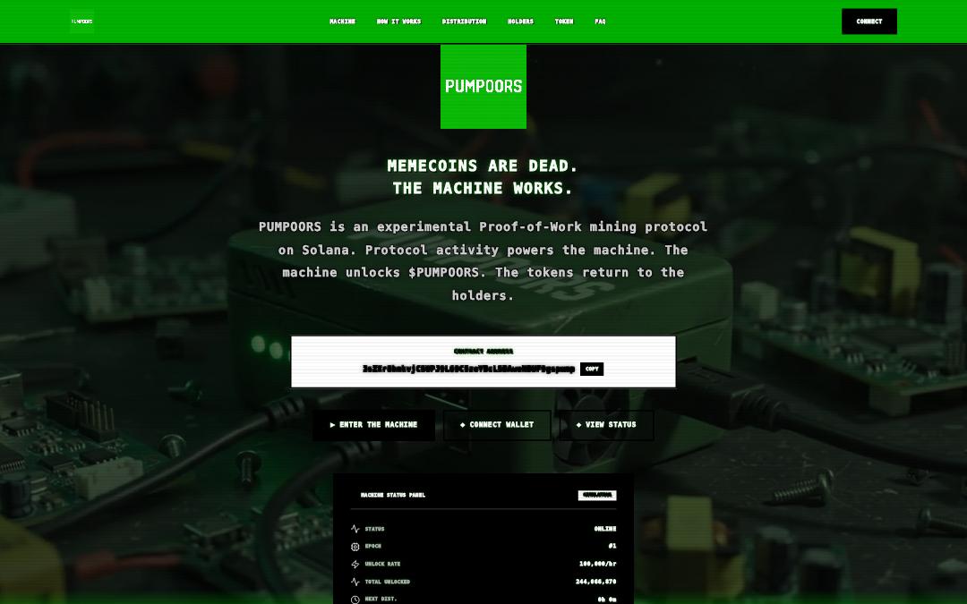 Front page of PUMPOORS