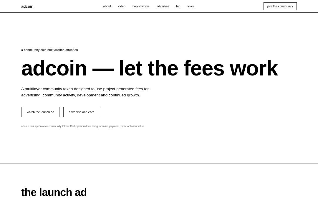 Front page of adcoin
