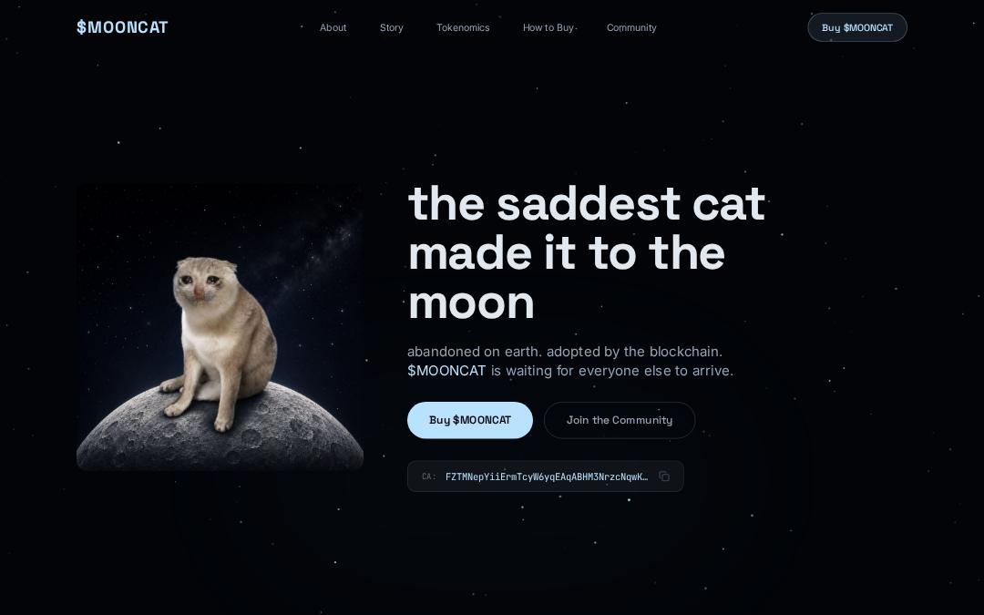 Front page of $MOONCAT