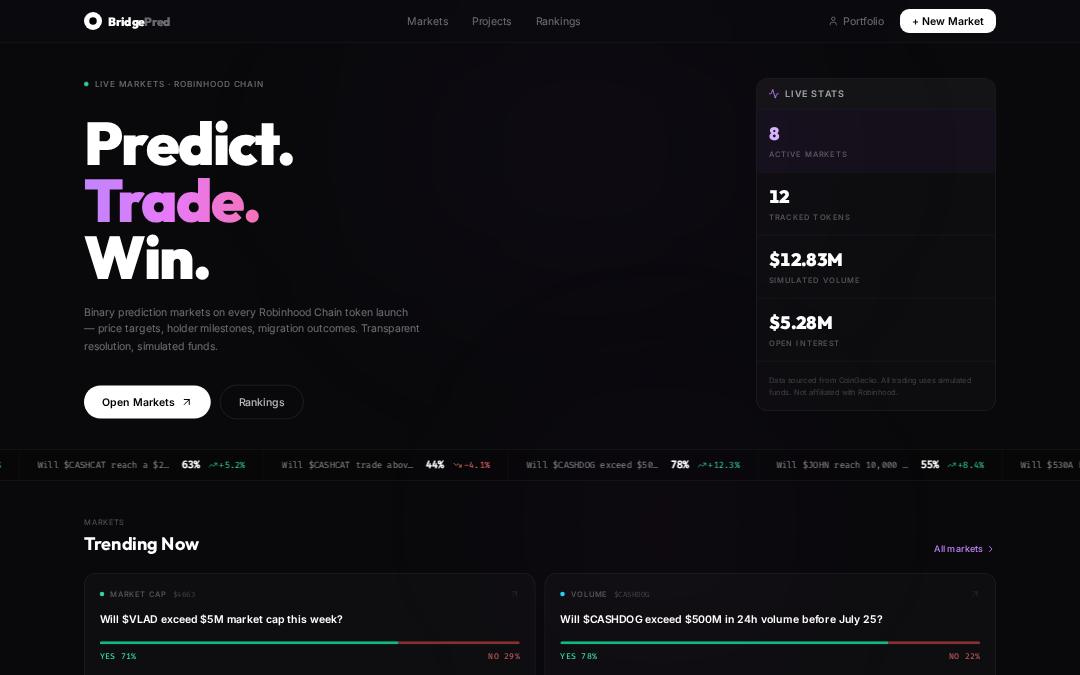 Front page of BridgeTrade