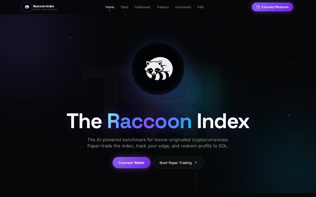 Front page of The Raccoon Index