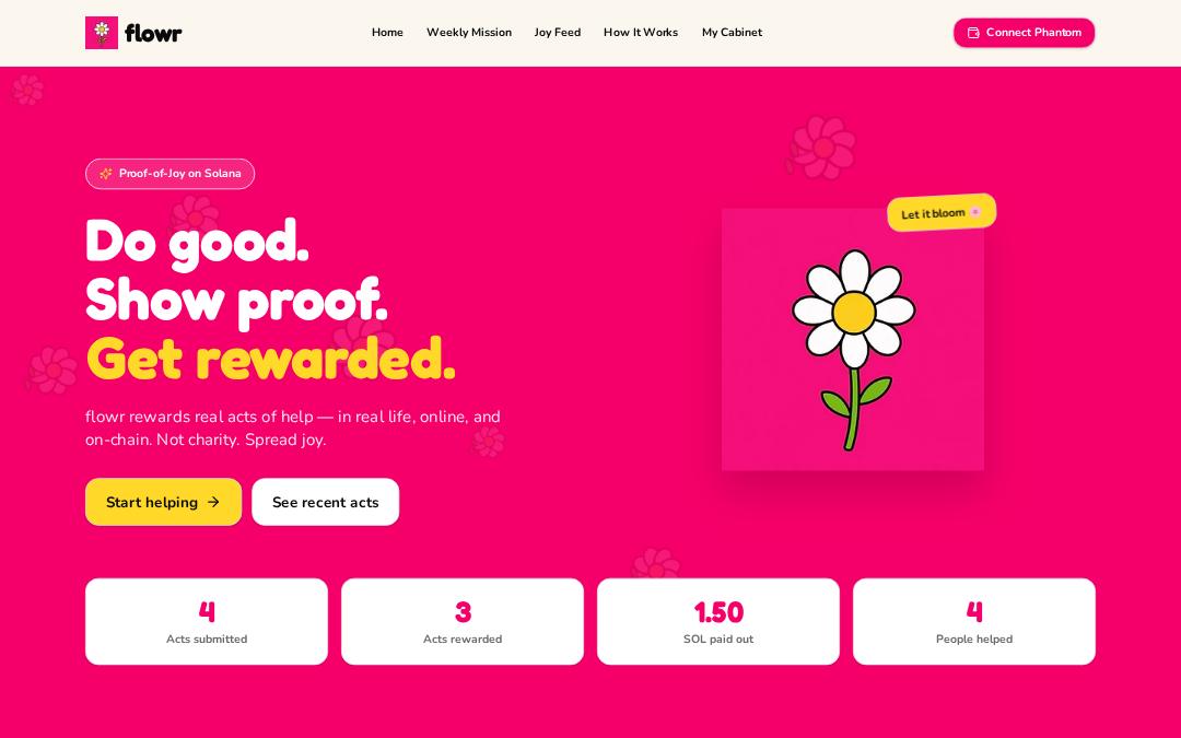 Front page of flowr