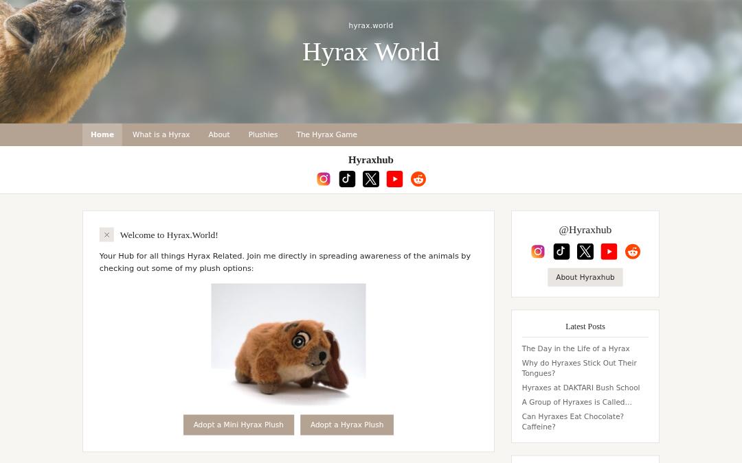 Front page of Hyrax World