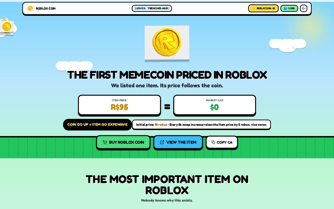 Front page of ROBLOX COIN