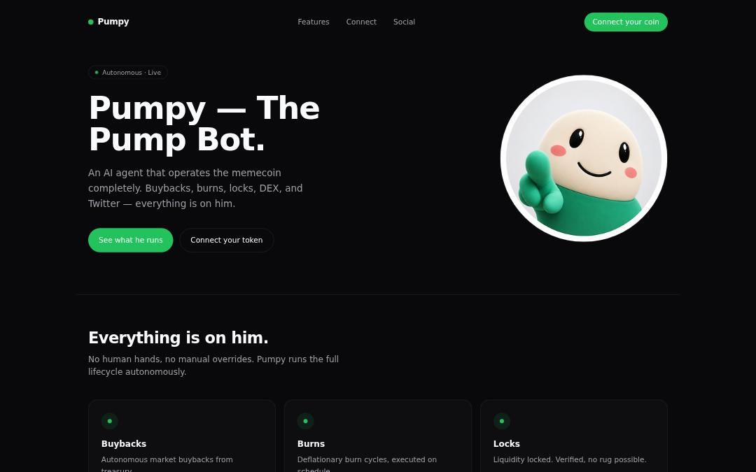 Front page of Pumpy.ai
