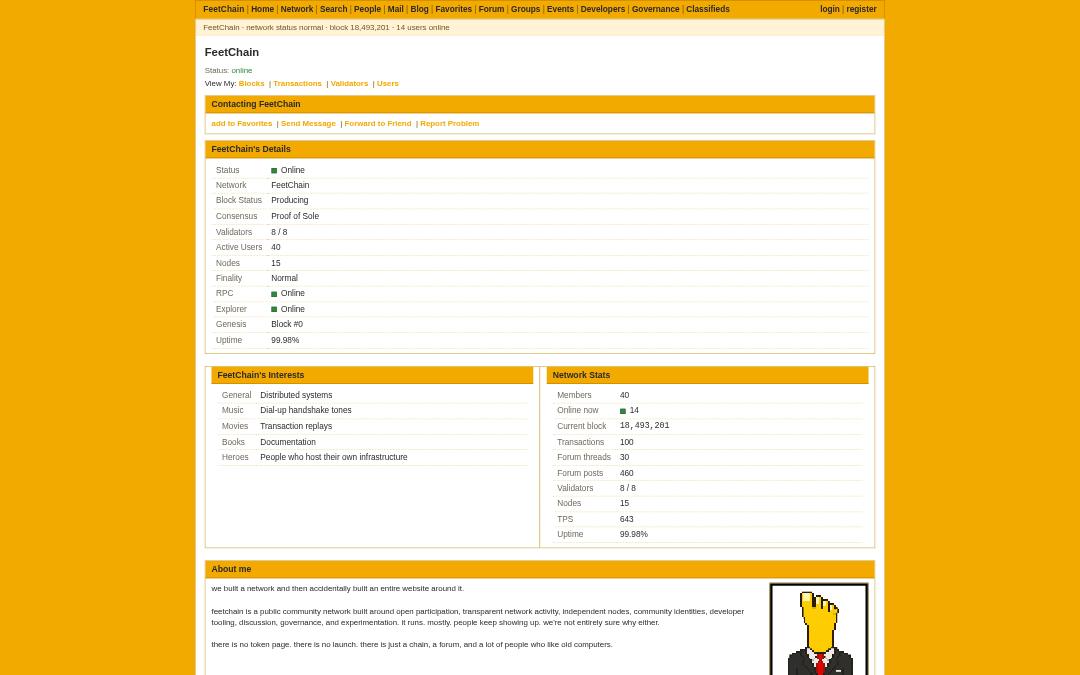 Front page of FeetChain