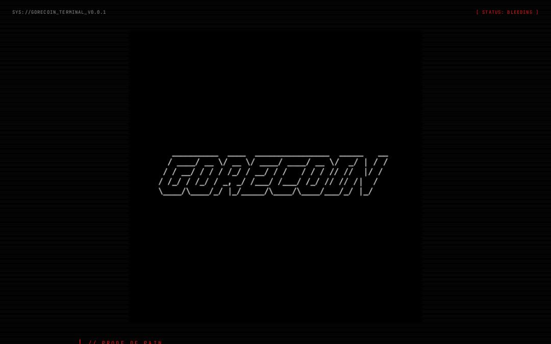 Front page of GoreCoin