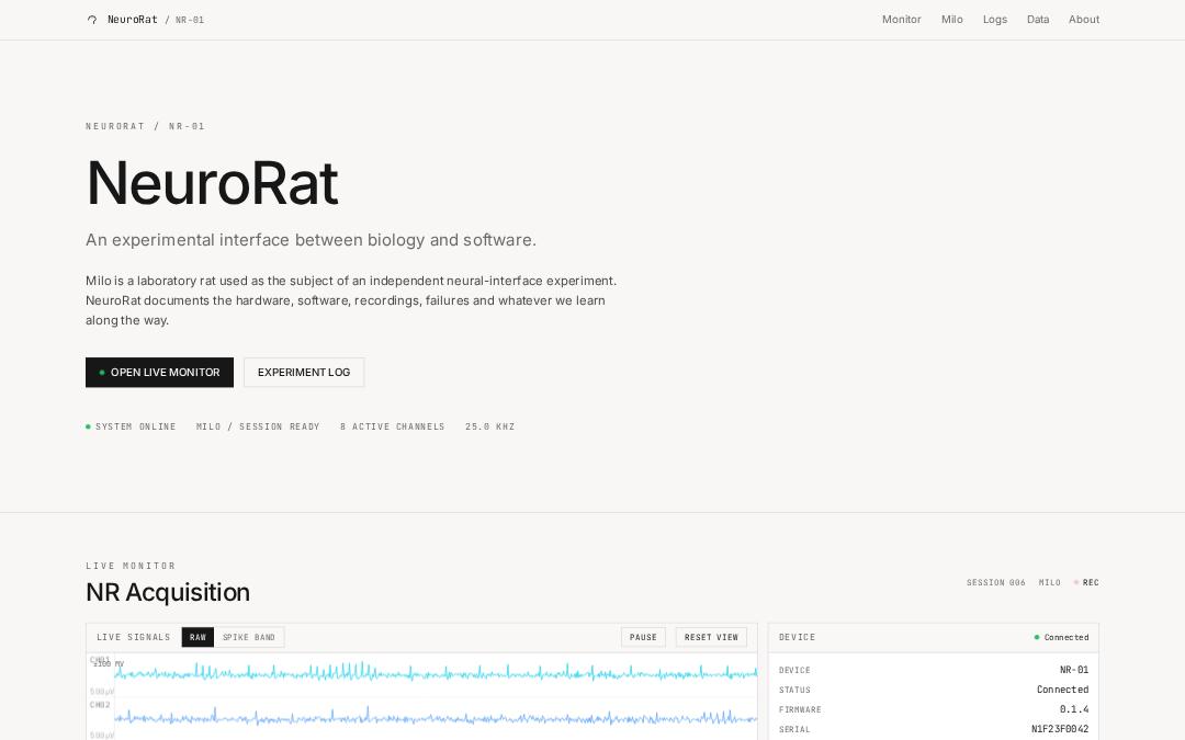 Front page of NeuroRat