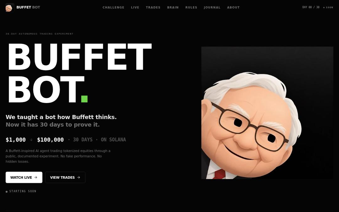 Front page of Buffet Bot