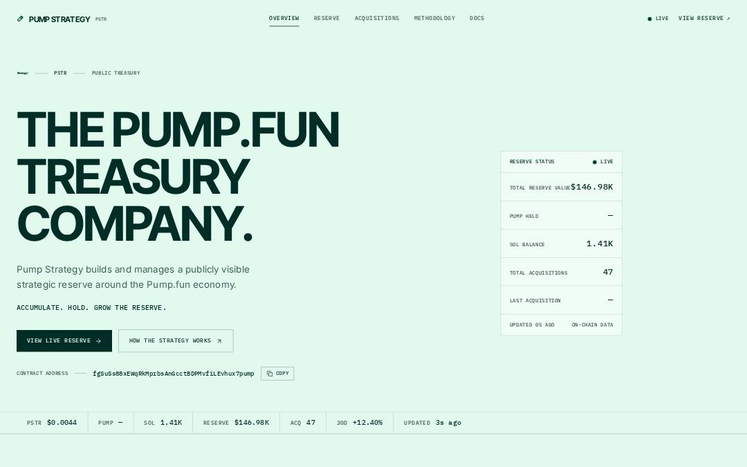Front page of PUMP STRATEGY